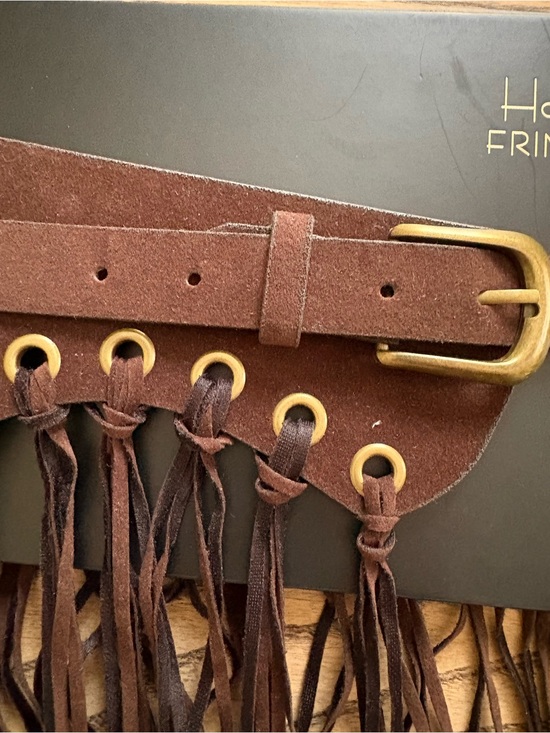 House of Harlow 1960 Brown Suede Fringe Western Belt Studded Boho Festival NWT main image 5